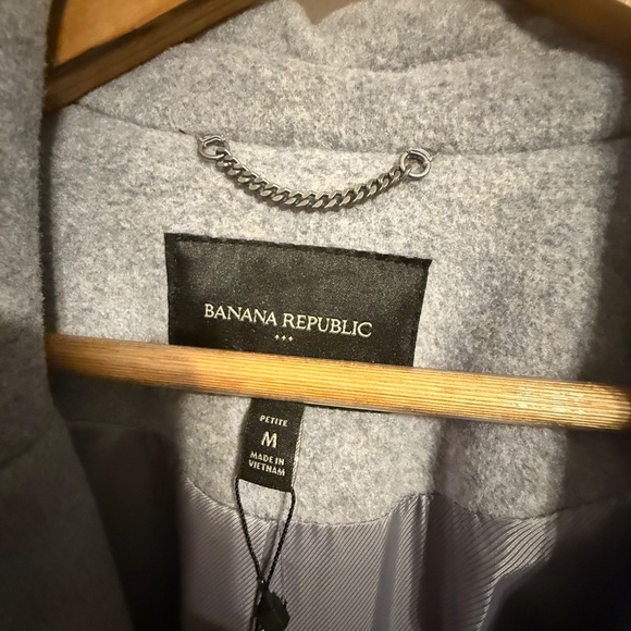 Banana Republic Gray Wool Blend Coat - Size M Petite - Picture 2 of 4